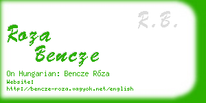 roza bencze business card