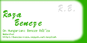 roza bencze business card